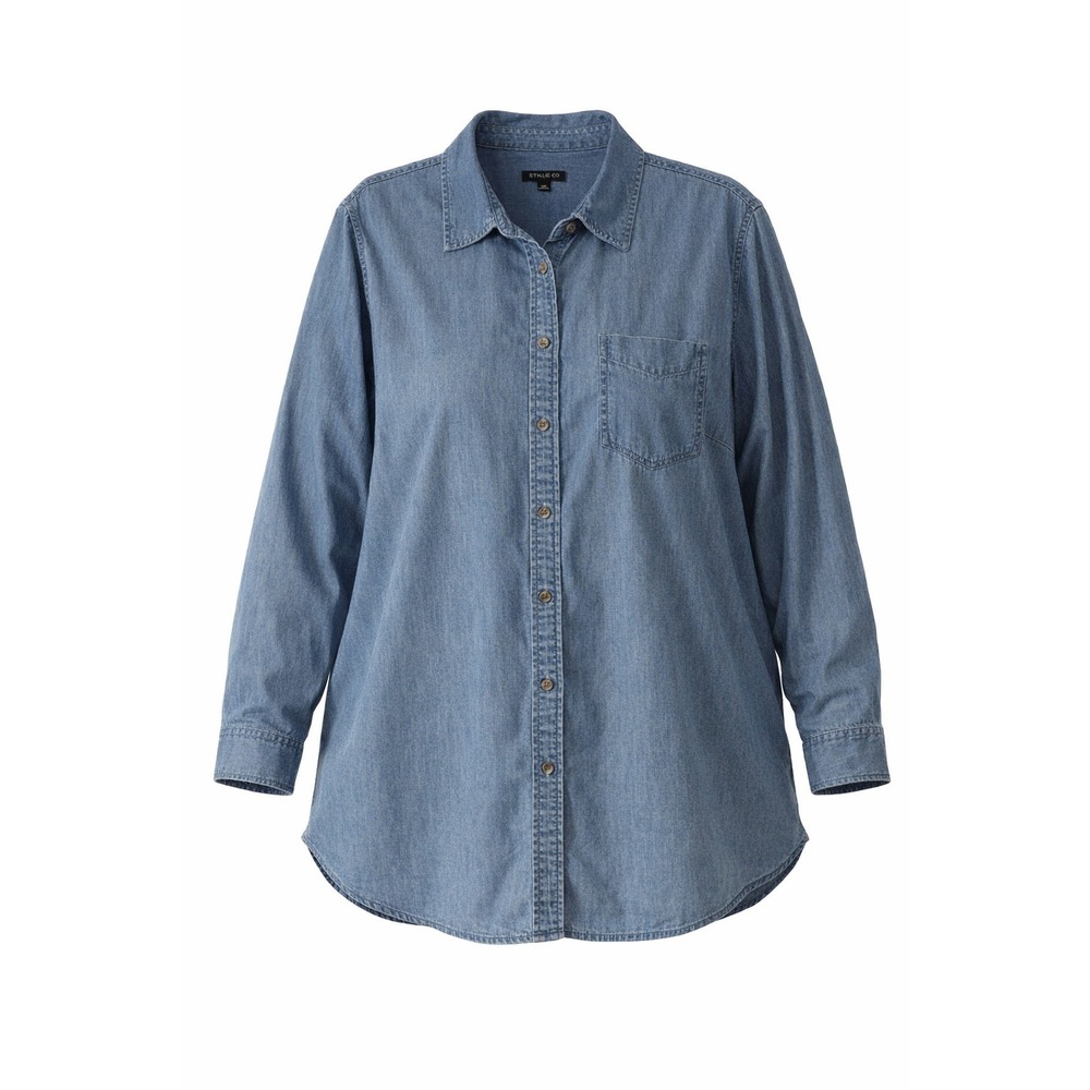 Talbots Light Blue Denim Button-Down Shirt